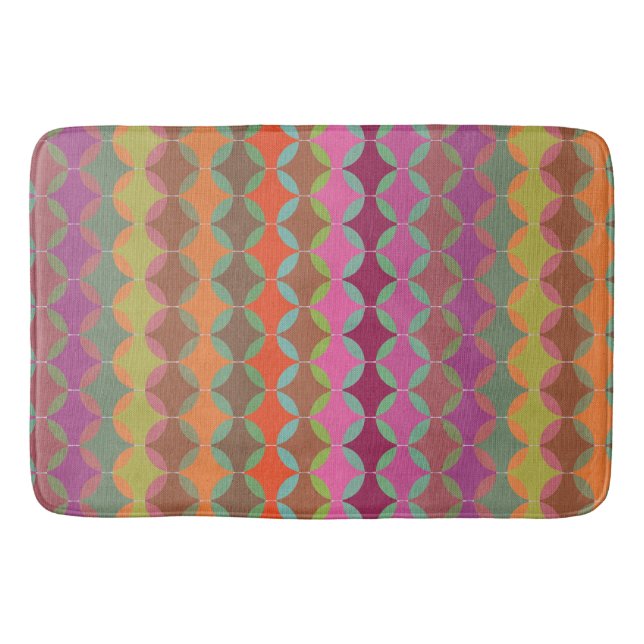 Tapis De Bain Harmonies de couleurs géométriques vives (Devant)
