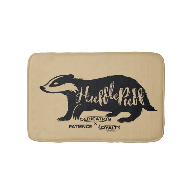 Tapis De Bain Harry Potter | Typographie de la silhouette HUFFLE (Devant)