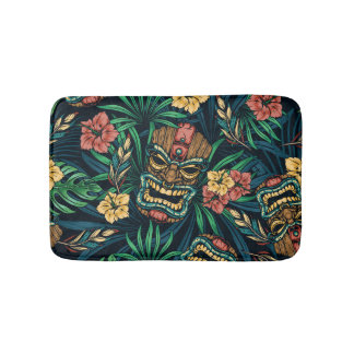 Tapis De Bain Hawaï Tiki Masque Motif tropical