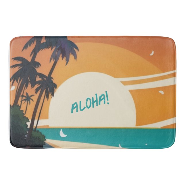 Tapis De Bain Hawaiian/Aloha/Tropical/plage (Devant)