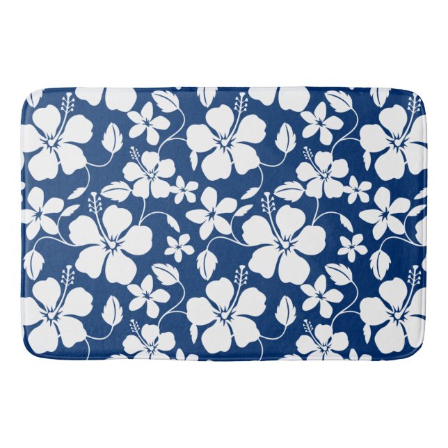 TAPIS DE BAIN HAWAIIAN HULA (HIBISCUS) NAVY (Devant)