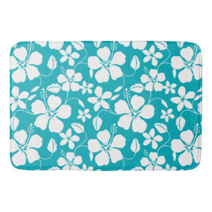 TAPIS DE BAIN HAWAIIAN HULA (HIBISCUS) TURQUOISE