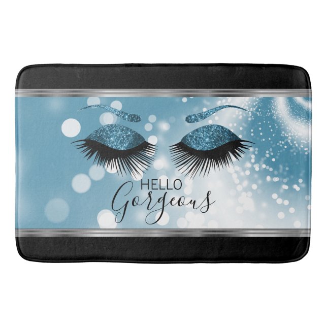 Tapis De Bain Hello Gorgeous Eyes - Bleu (Devant)