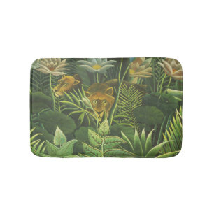Tapis De Bain Henri Rousseau Jungle Tropical Lion Impression Vin