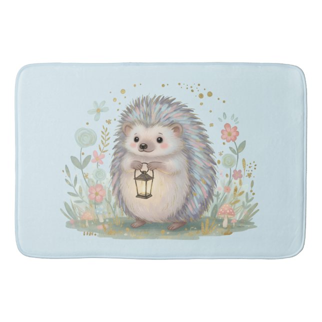 Tapis De Bain Hérisson mignon avec lanterne (Devant)