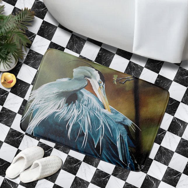 Tapis De Bain Héron bleu (Créateur téléchargé)