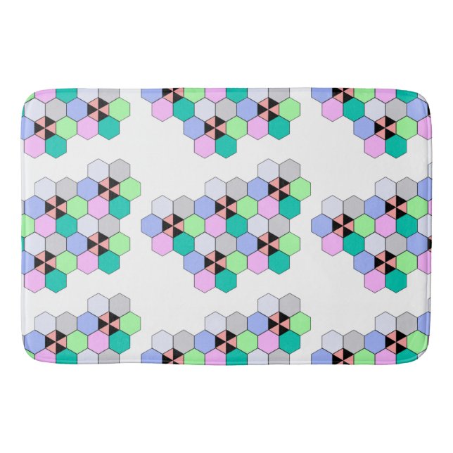 TAPIS DE BAIN HEXAGON COLORÉ (Devant)