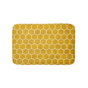 Tapis De Bain Hexagone Motif Hexagon Jaune