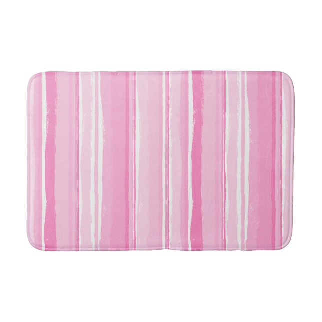 Tapis De Bain Hibiscus aquarelle rayure hawaïenne (Devant)