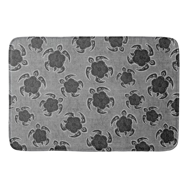 Tapis De Bain Hibiscus d'Uhane Honu Tortue hawaïenne Batik (Devant)