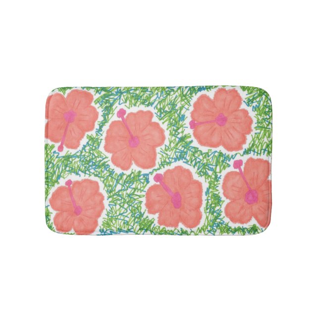 Tapis De Bain Hibiscus Pop Motif Mat (Devant)