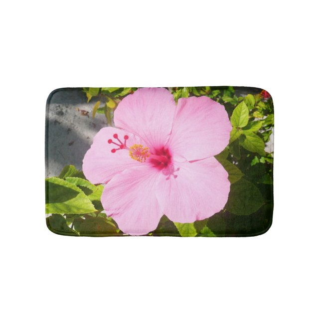 Tapis De Bain Hibiscus rose Fleur tropicale (Devant)
