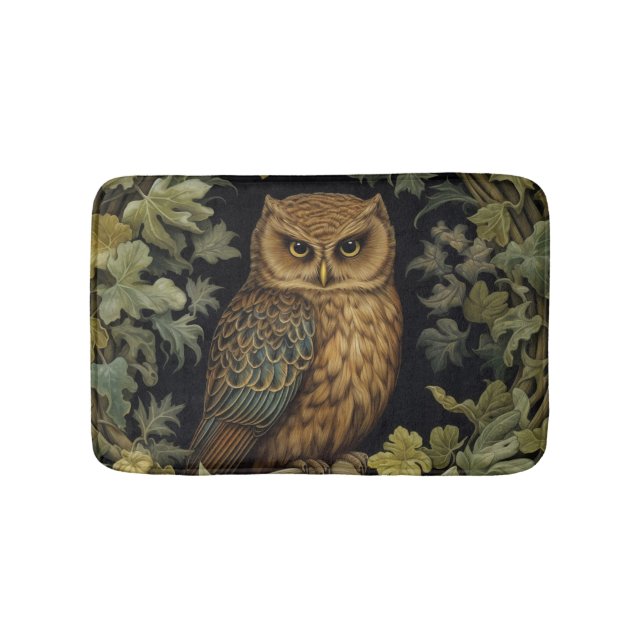 Tapis De Bain hibou Art nouveau dans la forêt (Devant)