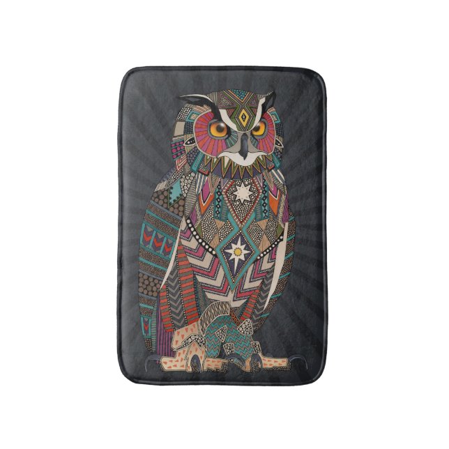 Tapis De Bain hibou grand-duc sombre (Devant (Vertical))