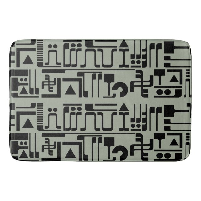 Tapis De Bain Hiéroglyphes Aliens (Devant)