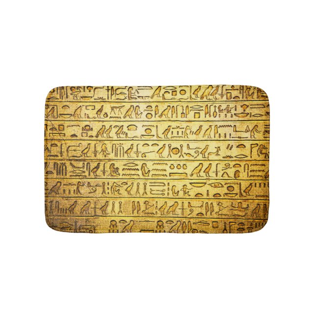 Tapis De Bain Hiéroglyphes égyptiens anciens Jaune (Devant)