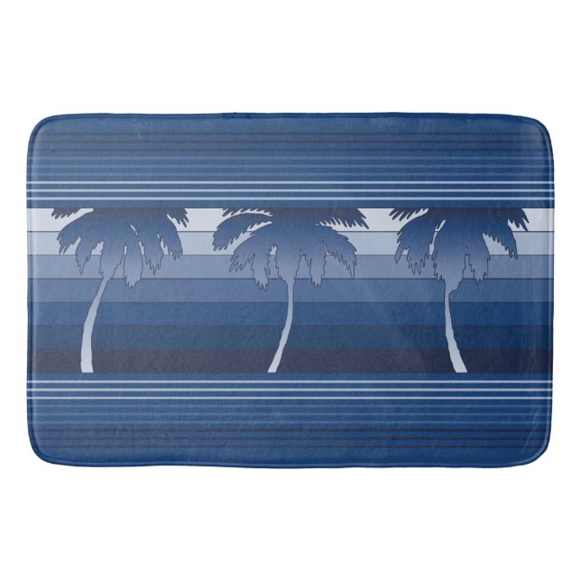 Tapis De Bain Hilo Palmiers Hawaïens Rayés (Devant)