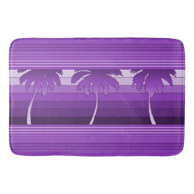 Tapis De Bain Hilo Palmiers Hawaïens Rayés (Devant)