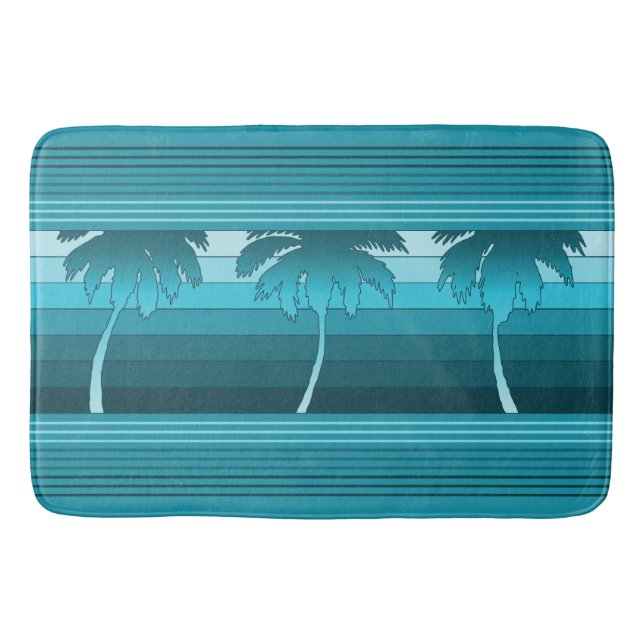 Tapis De Bain Hilo Palmiers hawaïens rayés (Devant)