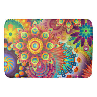 Tapis De Bain Hippie de jardin psychédélique de Bohême