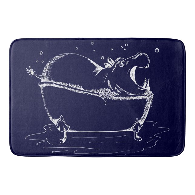 Tapis De Bain Hippo dans Bath Fun Illustration Marine (Devant)