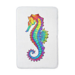 Tapis De Bain Hippocampe polygonal arc-en-ciel