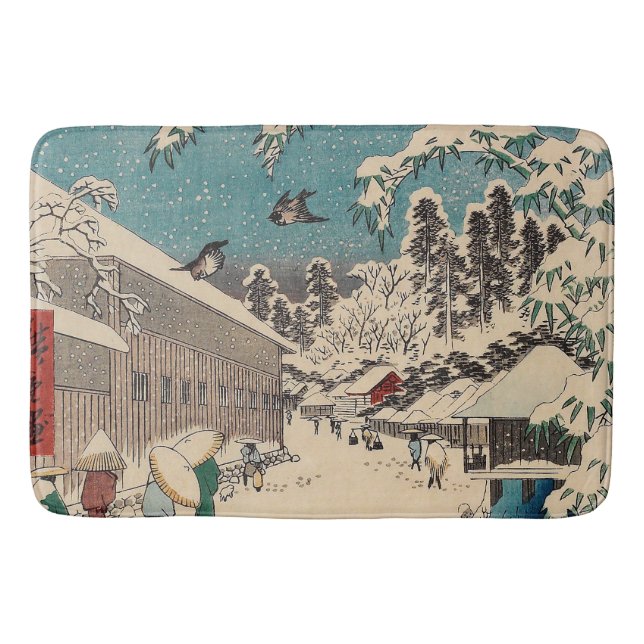Tapis De Bain Hiroshige hiver paysage Japon pays (Devant)