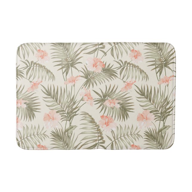 Tapis De Bain Hisbiscus Tropical Palm Tree Motif (Devant)