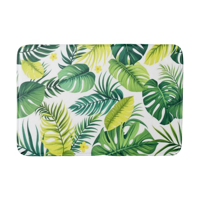 Tapis De Bain Histoire de la feuille tropicale - Monstera & feui (Devant)