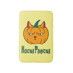 Tapis De Bain Hocus pawcus Halloween citrouille ginger cat magie