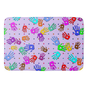 Tapis De Bain holiES - points de mains motif 1 coloré