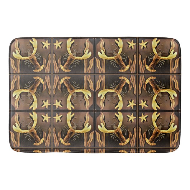 Tapis De Bain Homard Abstrait (Devant)