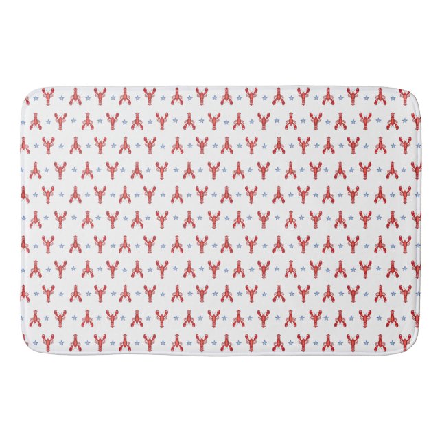 Tapis De Bain Homard Shacking Up Coastal Preppy Americana (Devant)
