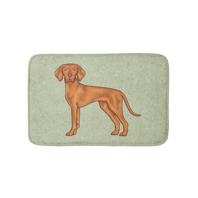 Tapis De Bain Hongrois Vizsla mignonne Pointer Chien debout Vert (Devant)