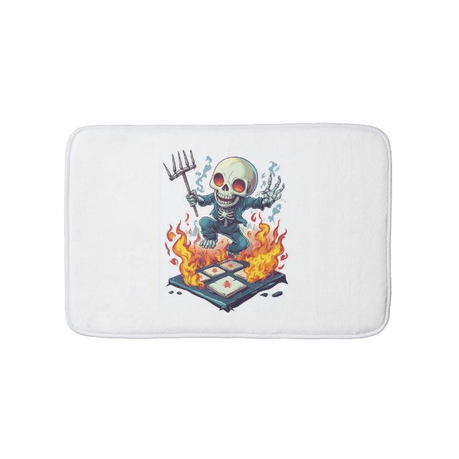 Tapis De Bain Hopscotch de l'enfer - Drôle crâne démon (Devant)