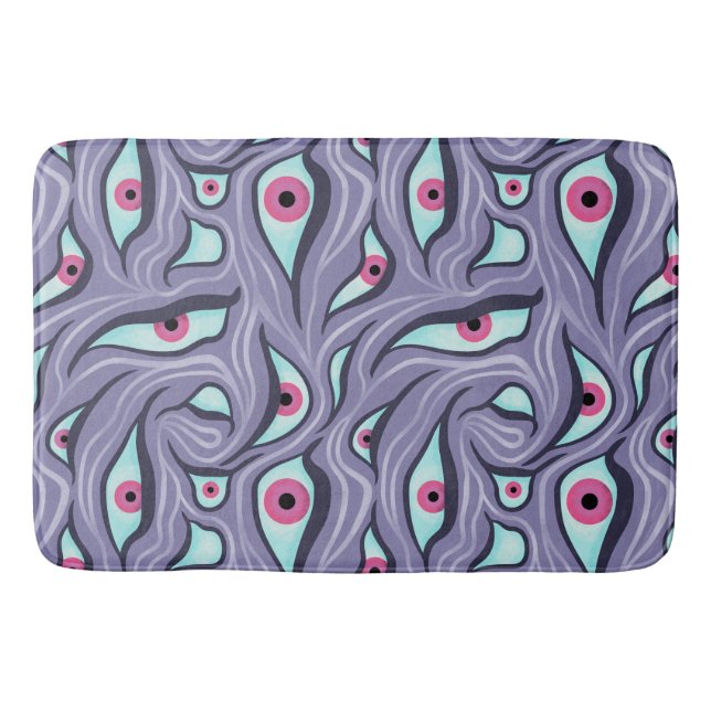 Tapis De Bain Horreur Yeux mal Purple Pastel Goth (Devant)