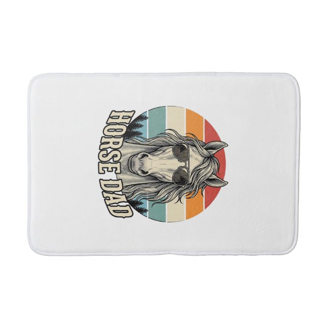 Tapis De Bain Horse Dad Vintage Sunset Engraving Vector Design_1 (Devant)