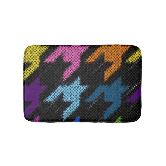Tapis De Bain Houndstooth : imitation de toile brute. (Devant)