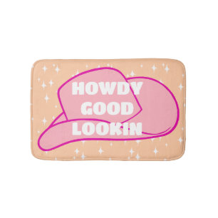 Tapis De Bain Howdy Good Loin Rancher Cowboy Casquette Peach