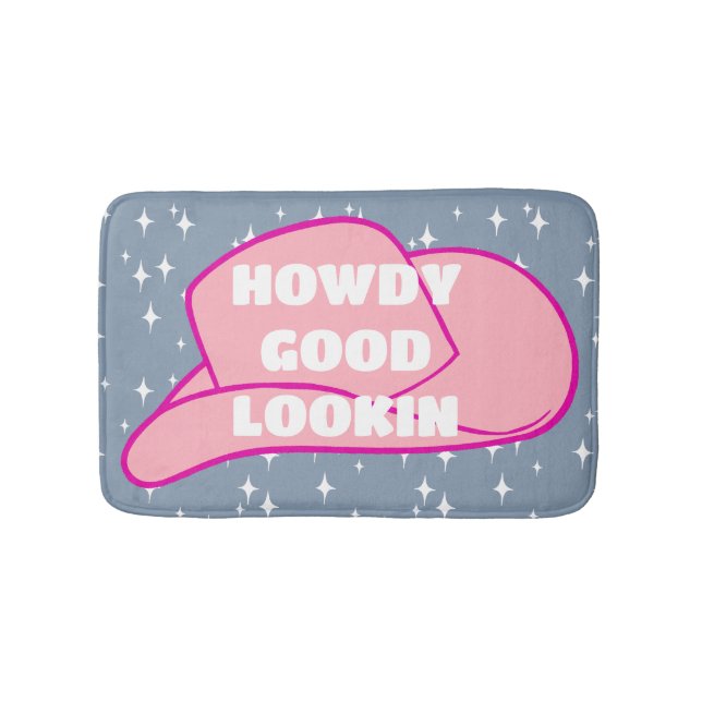 Tapis De Bain Howdy Good Lookin Rancher Cowboy Casquette Blue (Devant)