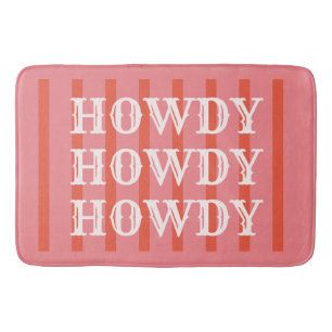 Tapis De Bain Howdy rose rayé coloré amusant