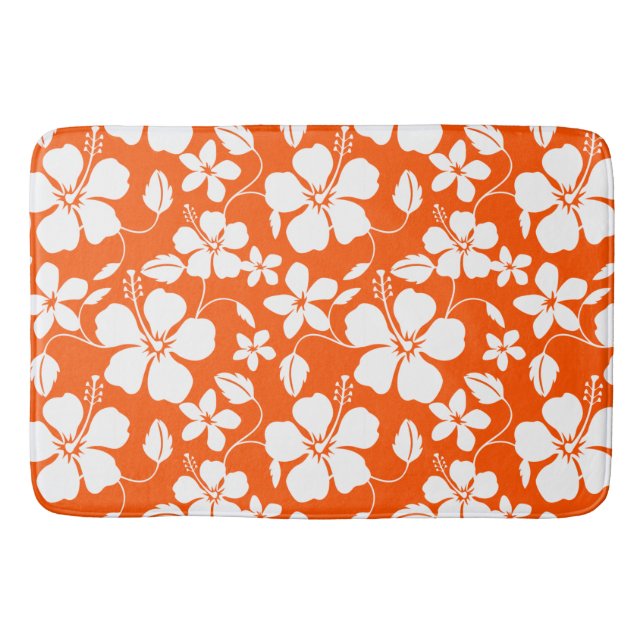 TAPIS DE BAIN HULA HAÏIENNE (HIBISCUS) ORANGE (Devant)