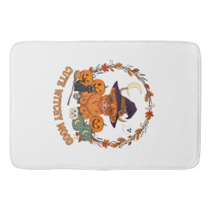Tapis De Bain Humeur de sorcière mignonne Halloween Vache des Hi