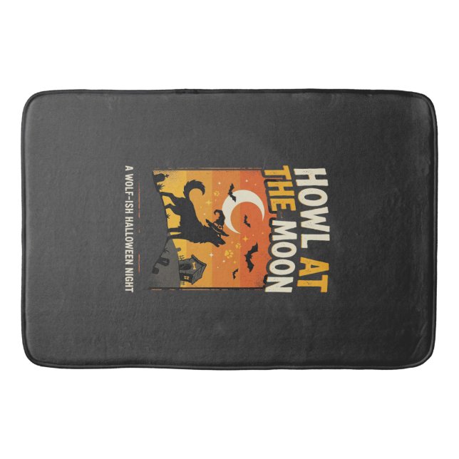Tapis De Bain Hurlement de chien Halloween Moon (Devant)