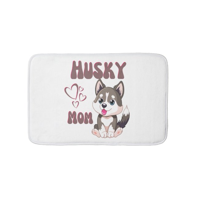 Tapis De Bain Husky Dog Mom Kawaii Puppy Cute Conception amusant (Devant)