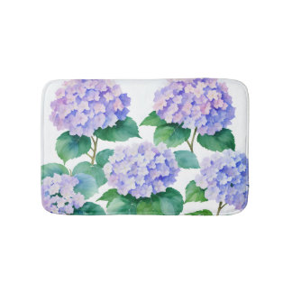 Tapis De Bain Hydrangeas Aquarelle Art Floral
