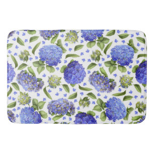 Tapis De Bain Hydrangeas Bleus Motif Floral Partout