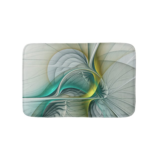 Tapis De Bain Hypnotique Abstrait Golden Turquoise Turquoise Fra (Devant)