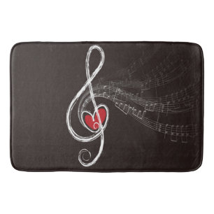 Tapis De Bain I décor de salle de bains de noir de clef triple