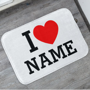 Tapis De Bain I Heart Name Bath Mat